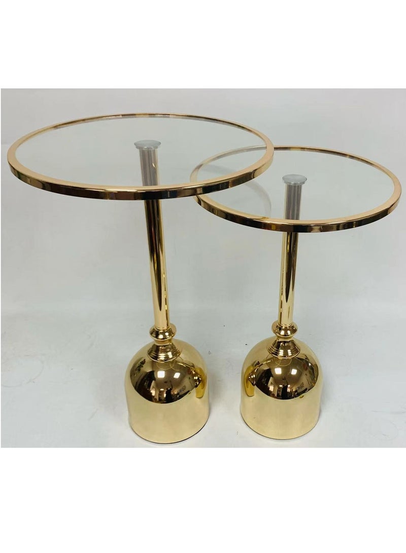 كونسنت طقم طاولات خدمة "جولدن جلاس" - قطعتين بتصميم ملكي - Image 2